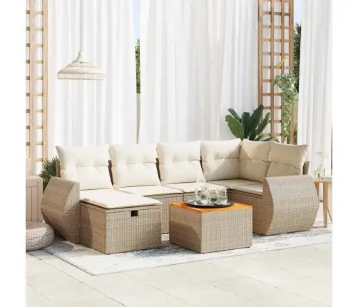 7-Osaline Aiadiivani Komplekt Patjadega, Beež, Polürotang