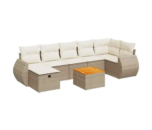 8-Osaline Aiadiivani Komplekt Patjadega, Beež, Polürotang