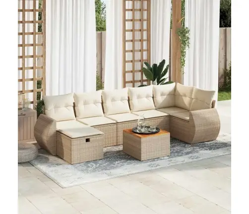 8-Osaline Aiadiivani Komplekt Patjadega, Beež, Polürotang