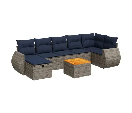 Sodo Komplektas Su Pagalvėlėmis, 8 Dalių, Pilkas, Poliratanas