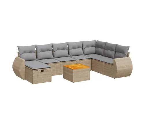 9-Osaline Aiadiivani Komplekt Patjadega, Beež, Polürotang