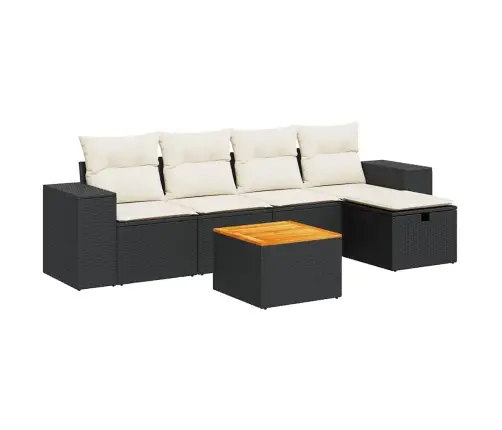 6-Osaline Aiadiivani Komplekt Patjadega, Must, Polürotang