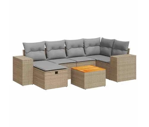 7-Osaline Aiadiivani Komplekt Patjadega, Beež, Polürotang