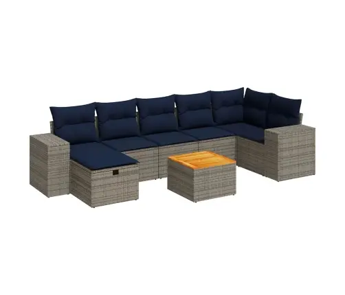 Sodo Komplektas Su Pagalvėlėmis, 8 Dalių, Pilkas, Poliratanas