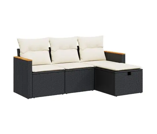 4-Osaline Aiadiivani Komplekt Patjadega, Must, Polürotang