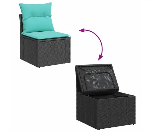 4-Daļīgs Dārza Dīvāna Komplekts Ar Matračiem, Pe Rotangpalma Vidaxl