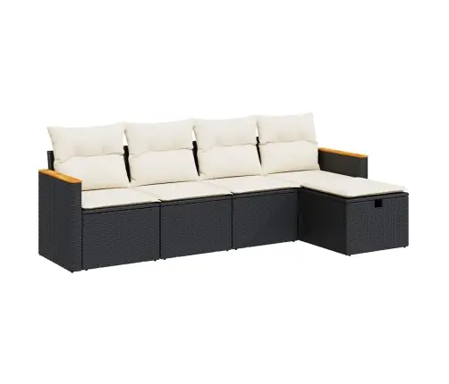 5-Daļīgs Dārza Dīvāna Komplekts Ar Matračiem, Pe Rotangpalma Vidaxl