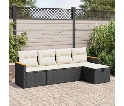 5-Daļīgs Dārza Dīvāna Komplekts Ar Matračiem, Pe Rotangpalma Vidaxl