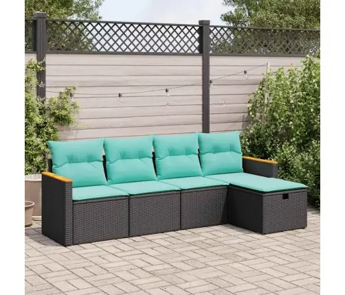 5-Daļīgs Dārza Dīvāna Komplekts Ar Matračiem, Pe Rotangpalma Vidaxl