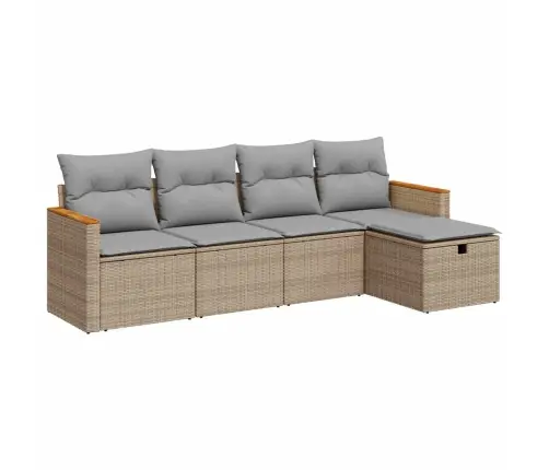 5-Osaline Aiadiivani Komplekt Patjadega, Beež, Polürotang