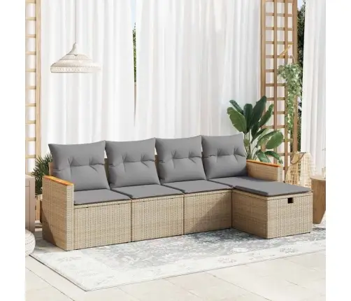 5-Osaline Aiadiivani Komplekt Patjadega, Beež, Polürotang