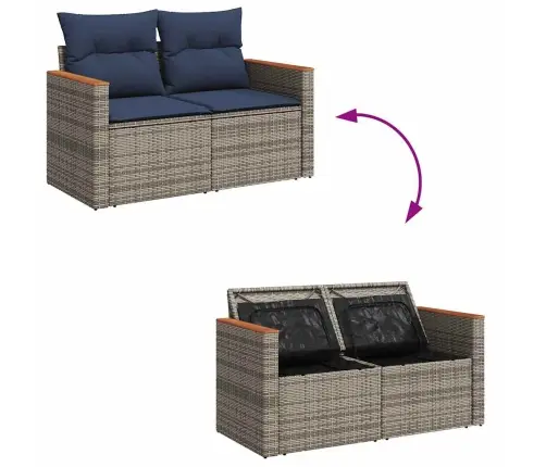 8-Osaline Aiadiivani Komplekt Patjadega, Hall, Polürotang