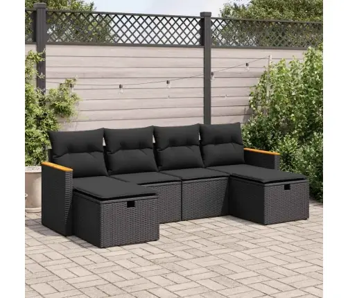 6-Osaline Aiadiivani Komplekt Patjadega, Must, Polürotang