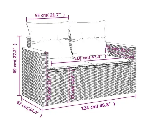 6-Daļīgs Dārza Dīvāna Komplekts Ar Matračiem, Pelēks Pe Pinums Vidaxl