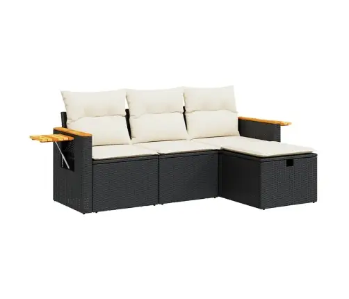 4-Daļīgs Dārza Dīvāna Komplekts Ar Matračiem, Pe Rotangpalma Vidaxl