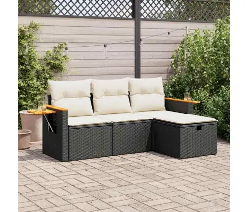 4-Daļīgs Dārza Dīvāna Komplekts Ar Matračiem, Pe Rotangpalma Vidaxl