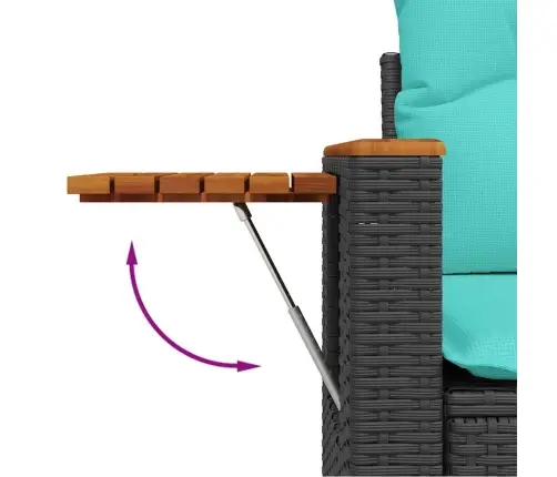 4-Osaline Aiadiivani Komplekt Patjadega, Must, Polürotang