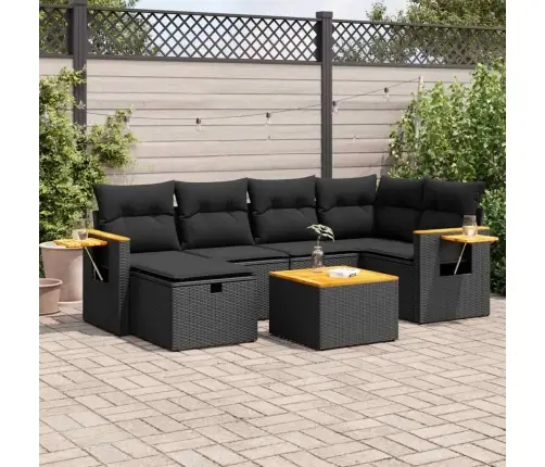 7-Osaline Aiadiivani Komplekt Patjadega, Must, Polürotang