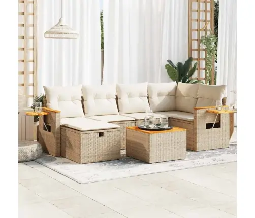 7-Osaline Aiadiivani Komplekt Patjadega, Beež, Polürotang