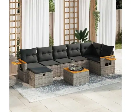 8-Osaline Aiadiivani Komplekt Patjadega, Hall, Polürotang