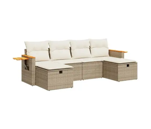 6-Osaline Aiadiivani Komplekt Patjadega, Beež, Polürotang