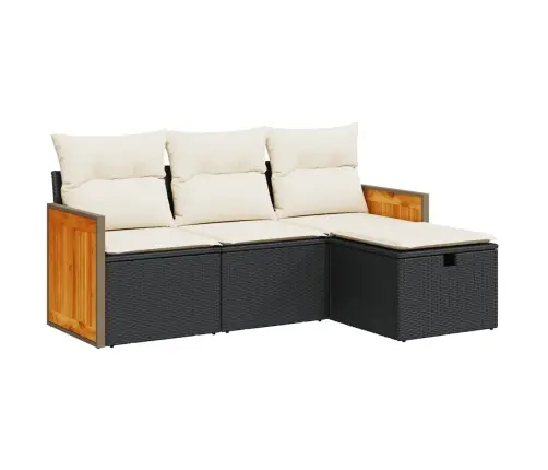 4-Osaline Aiadiivani Komplekt Patjadega, Must, Polürotang