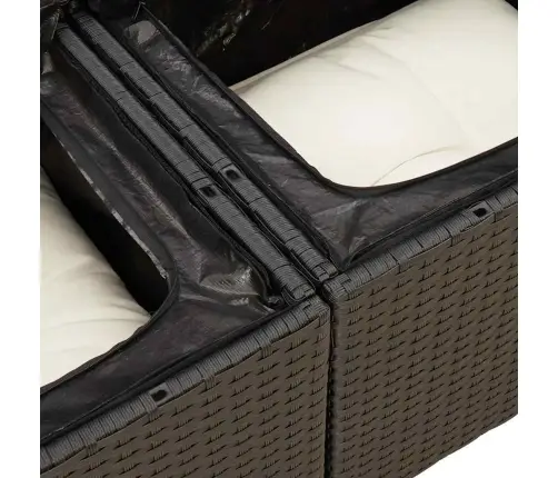 4-Osaline Aiadiivani Komplekt Patjadega, Must, Polürotang