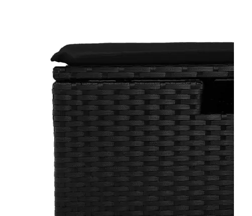 Sodo Komplektas Su Pagalvėlėmis, 5 Dalių, Juodas, Poliratanas