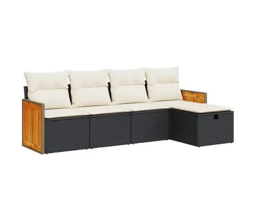 Sodo Komplektas Su Pagalvėlėmis, 5 Dalių, Juodas, Poliratanas