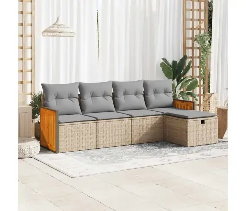 5-Osaline Aiadiivani Komplekt Patjadega, Beež, Polürotang