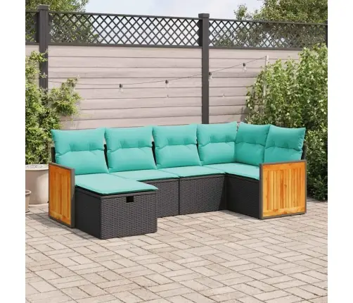 6-Osaline Aiadiivani Komplekt Patjadega, Must, Polürotang