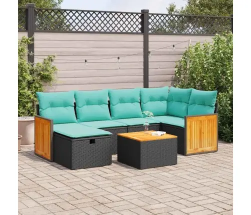 7-Osaline Aiadiivani Komplekt Patjadega, Must, Polürotang