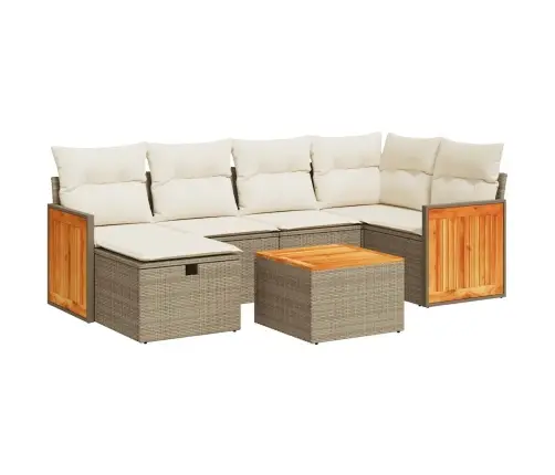 7-Osaline Aiadiivani Komplekt Patjadega, Beež, Polürotang