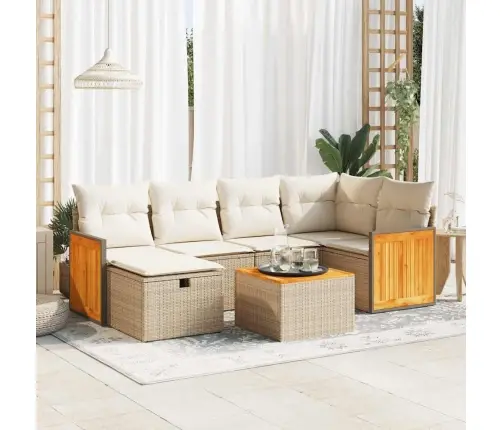 7-Osaline Aiadiivani Komplekt Patjadega, Beež, Polürotang