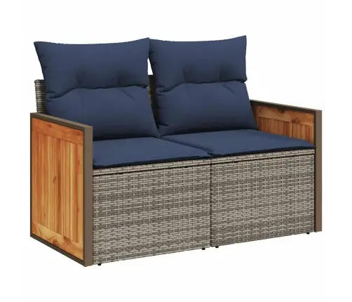 7-Daļīgs Dārza Dīvāna Komplekts, Matrači, Pelēka Pe Rotangpalma Vidaxl