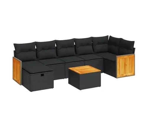 8-Osaline Aiadiivani Komplekt Patjadega, Must, Polürotang