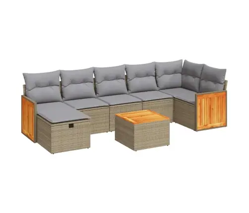 8-Osaline Aiadiivani Komplekt Patjadega, Beež, Polürotang