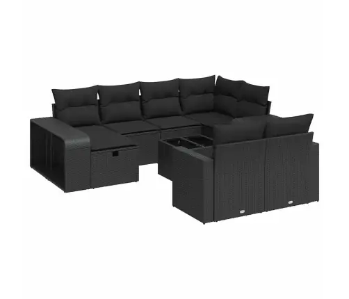 11-Osaline Aiadiivani Komplekt Patjadega, Must, Polürotang