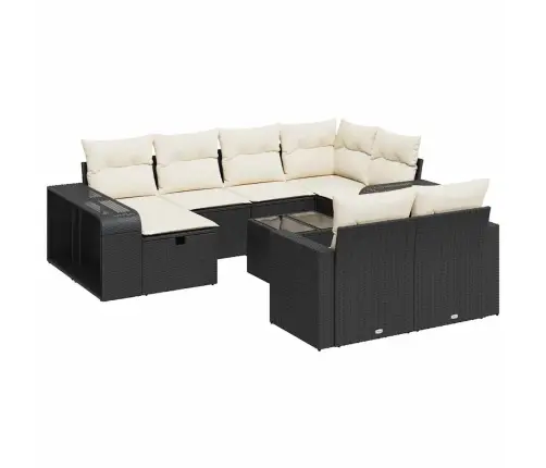 11-Osaline Aiadiivani Komplekt Patjadega, Must, Polürotang