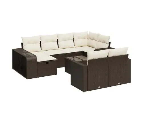 11-Osaline Aiadiivani Komplekt Patjadega, Pruun, Polürotang