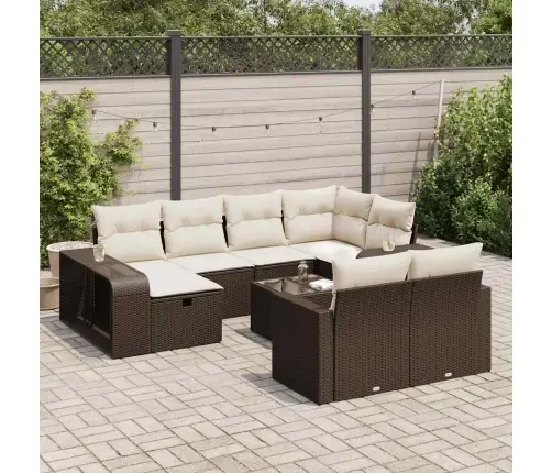 11-Osaline Aiadiivani Komplekt Patjadega, Pruun, Polürotang