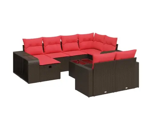 11-Osaline Aiadiivani Komplekt Patjadega, Pruun, Polürotang