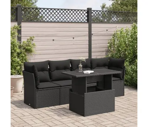 5-Osaline Aiadiivanikomplekt Patjadega, Must, Polürotang