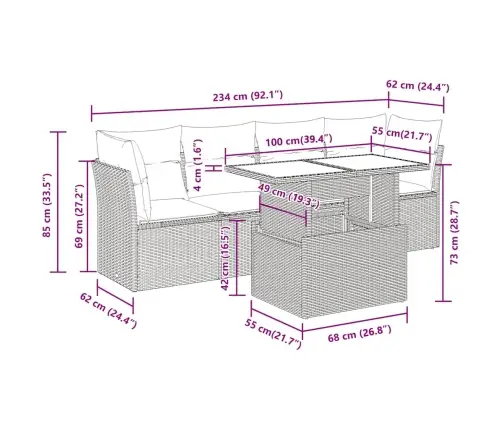 Sofos Komplektas Su Pagalvėlėmis, 5 Dalių, Pilkas, Poliratanas