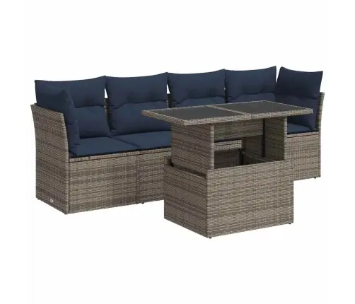 Sodo Komplektas Su Pagalvėlėmis, 5 Dalių, Poliratanas/Akacija