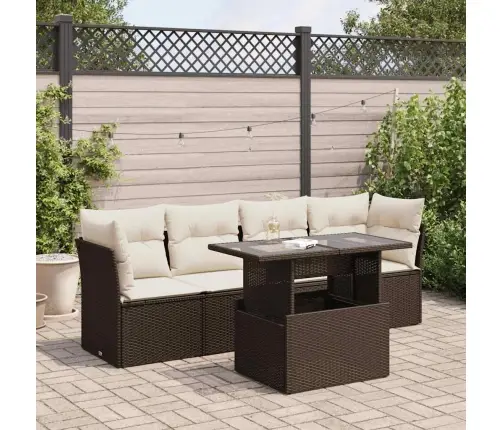 5-Osaline Aiamööblikomplekt Patjadega, Pruun, Polürotang