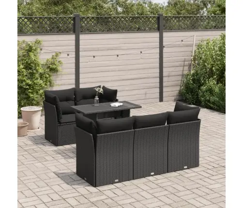 6-Osaline Aiadiivani Komplekt Patjadega, Must, Polürotang