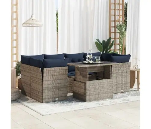 Sodo Komplektas Su Pagalvėlėmis, 7 Dalių, Poliratanas/Akacija