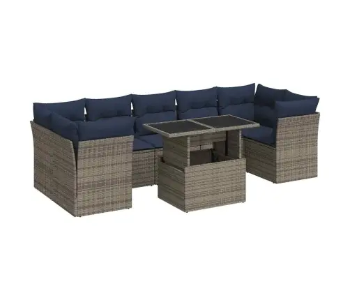 8-Osaline Aiadiivani Komplekt Patjadega, Hall, Rotang/Akaatsia