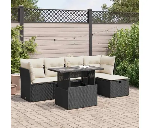 6-Osaline Aiadiivani Komplekt Patjadega, Must, Polürotang